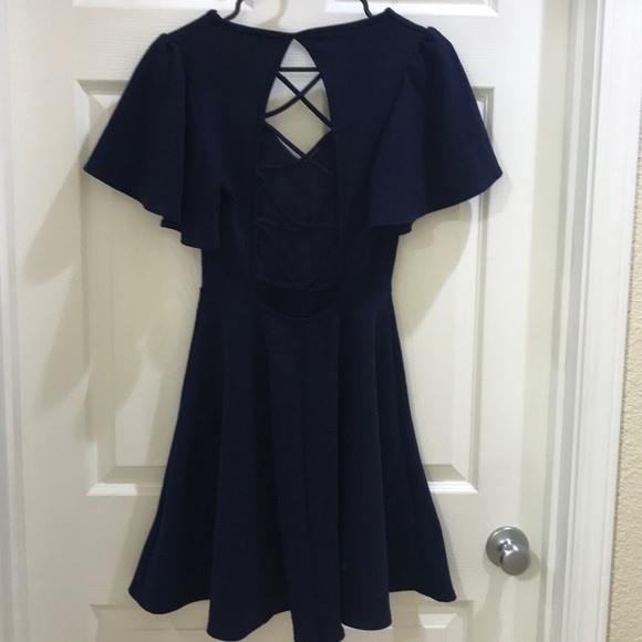 Size small open back navy dress - Picture 3 of 3